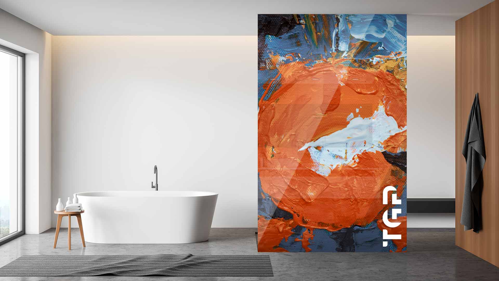 ART002 Printed glass shower screen