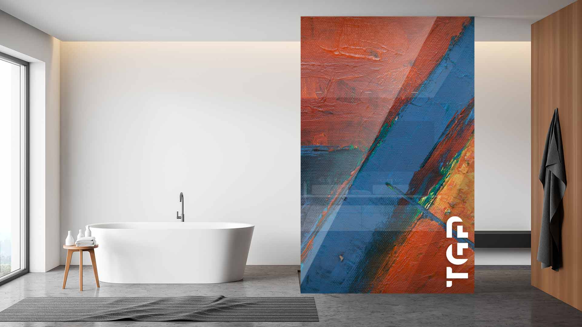 ART003 Printed glass shower screen