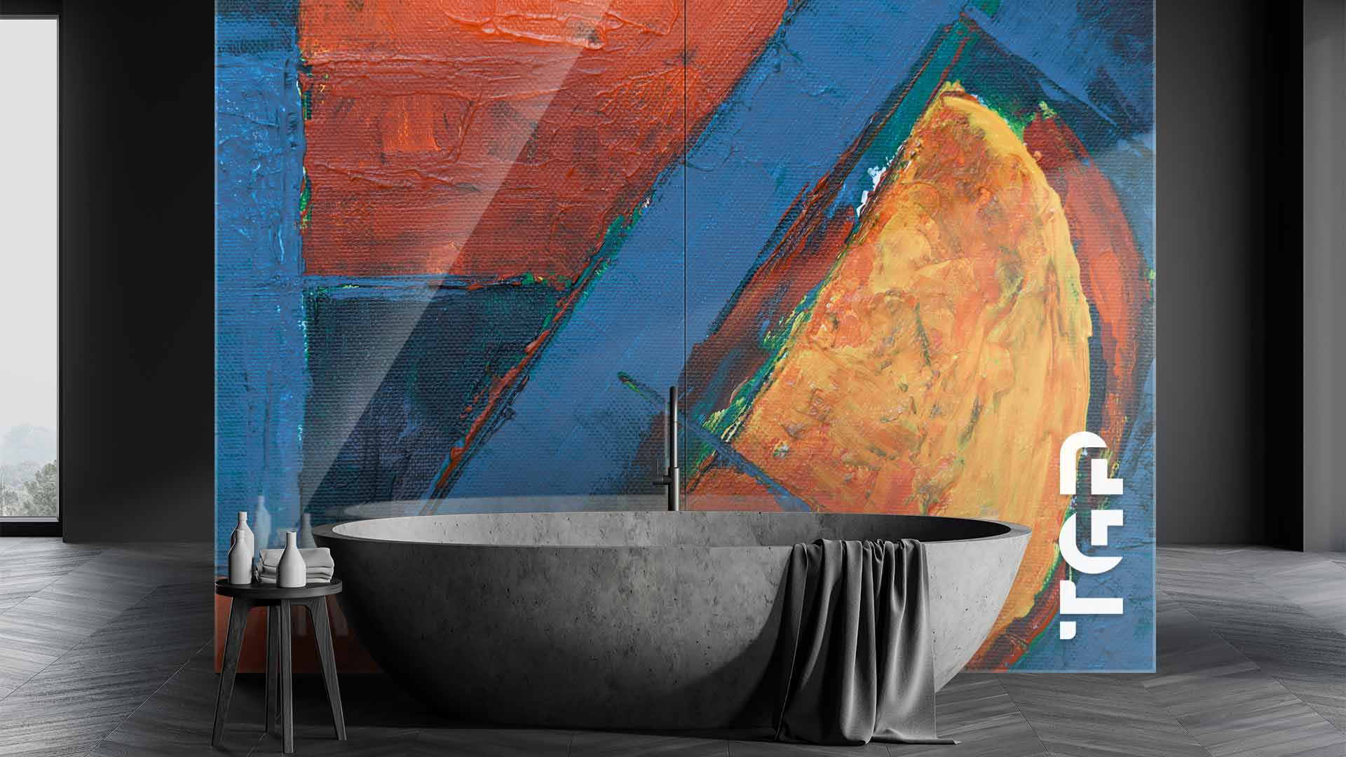 ART003 Printed glass shower splashback