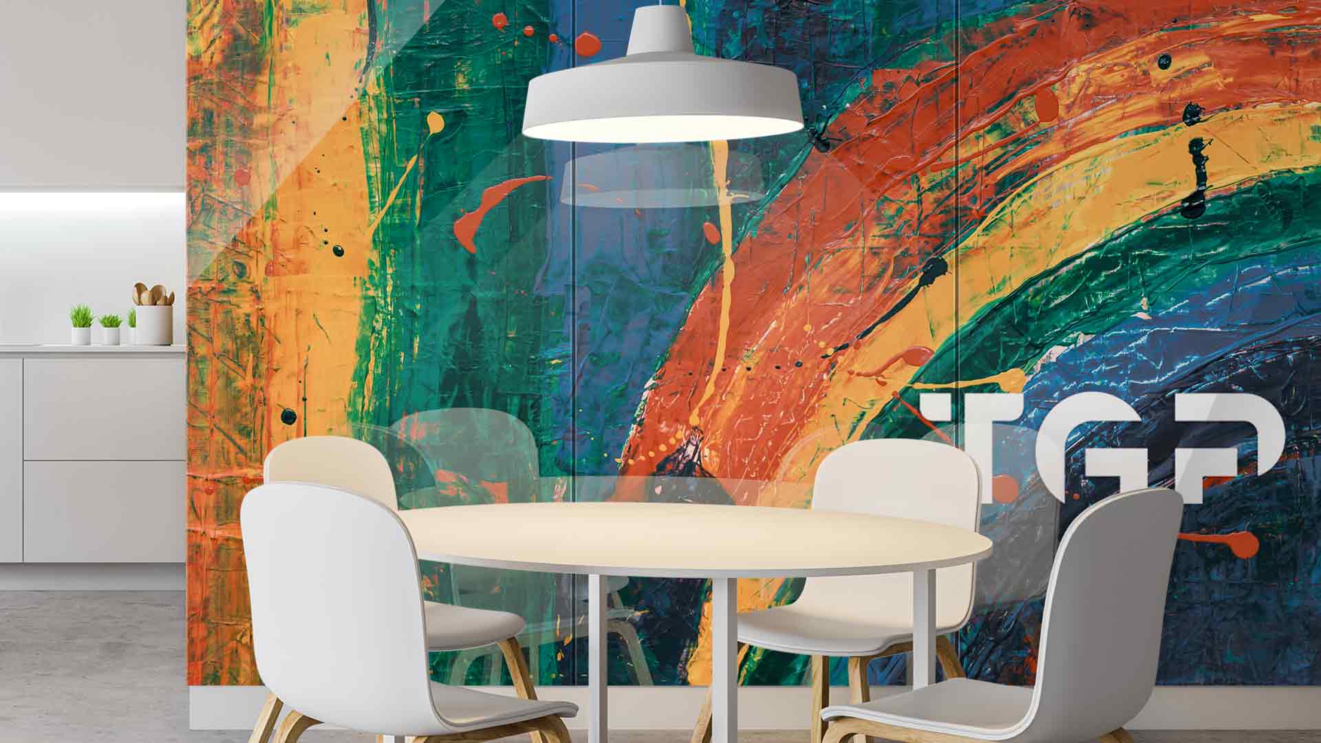 ART008 Printed glass kitchen splashback