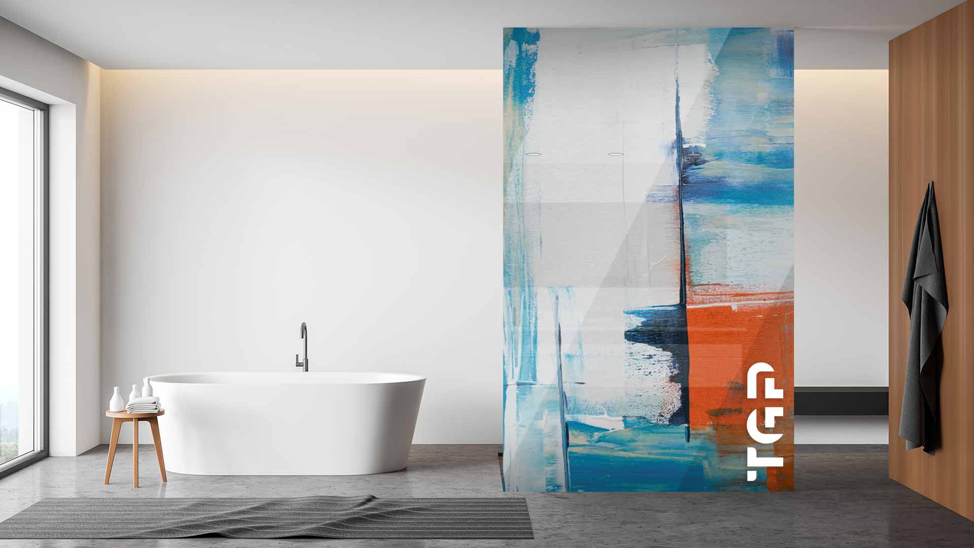 ART011 Printed glass shower screen ART011 Printed glass shower screen