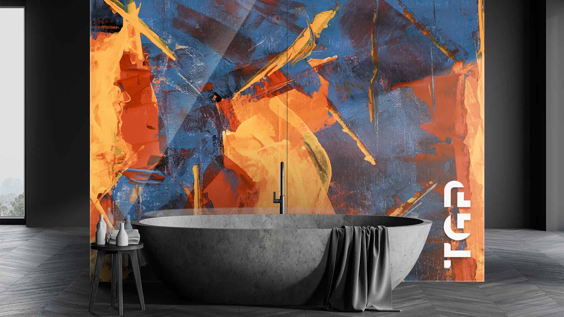 ART013 Printed glass shower splashback