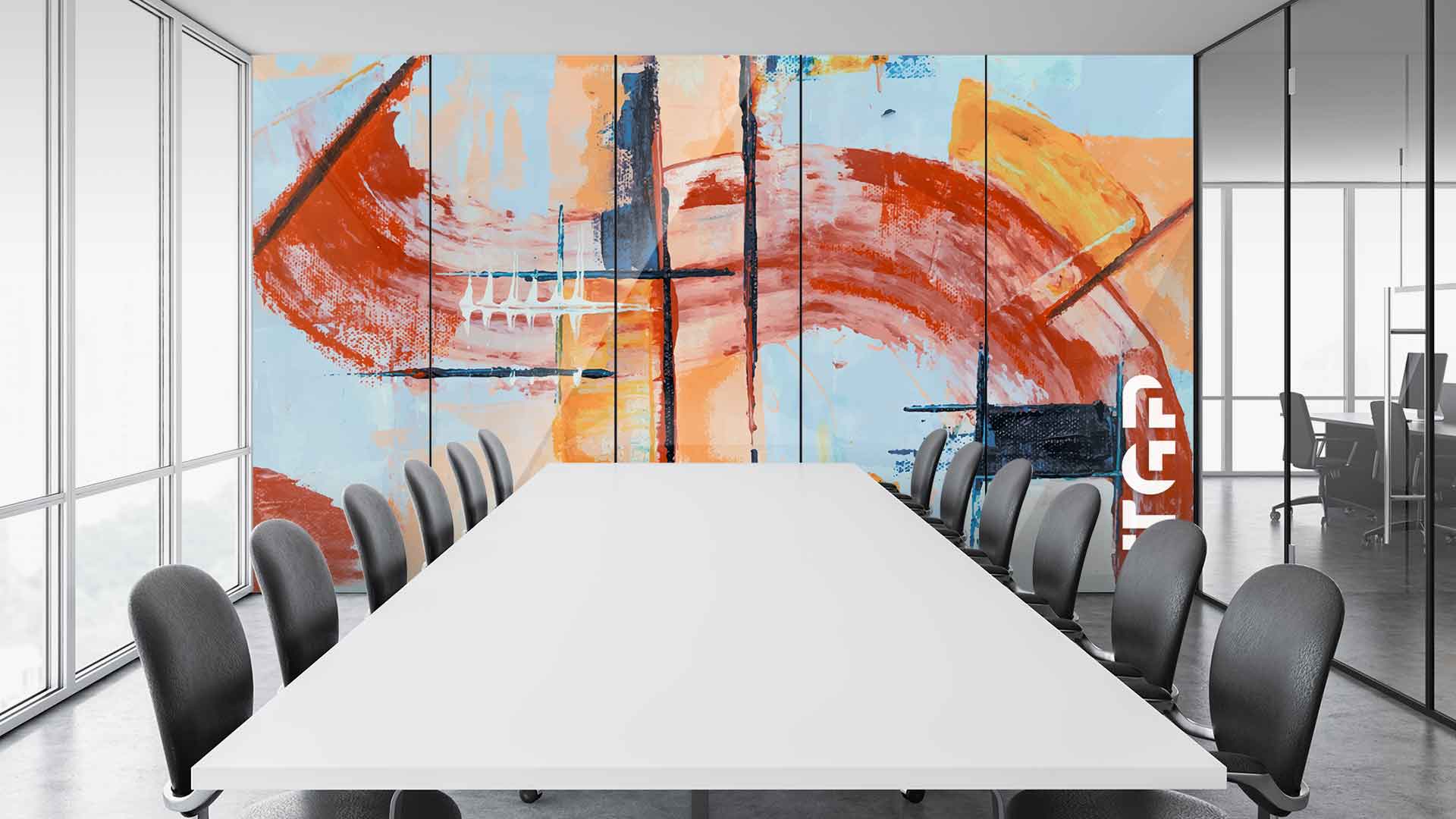ART016 Office printed glass wall cladding ART016 Office printed glass wall cladding