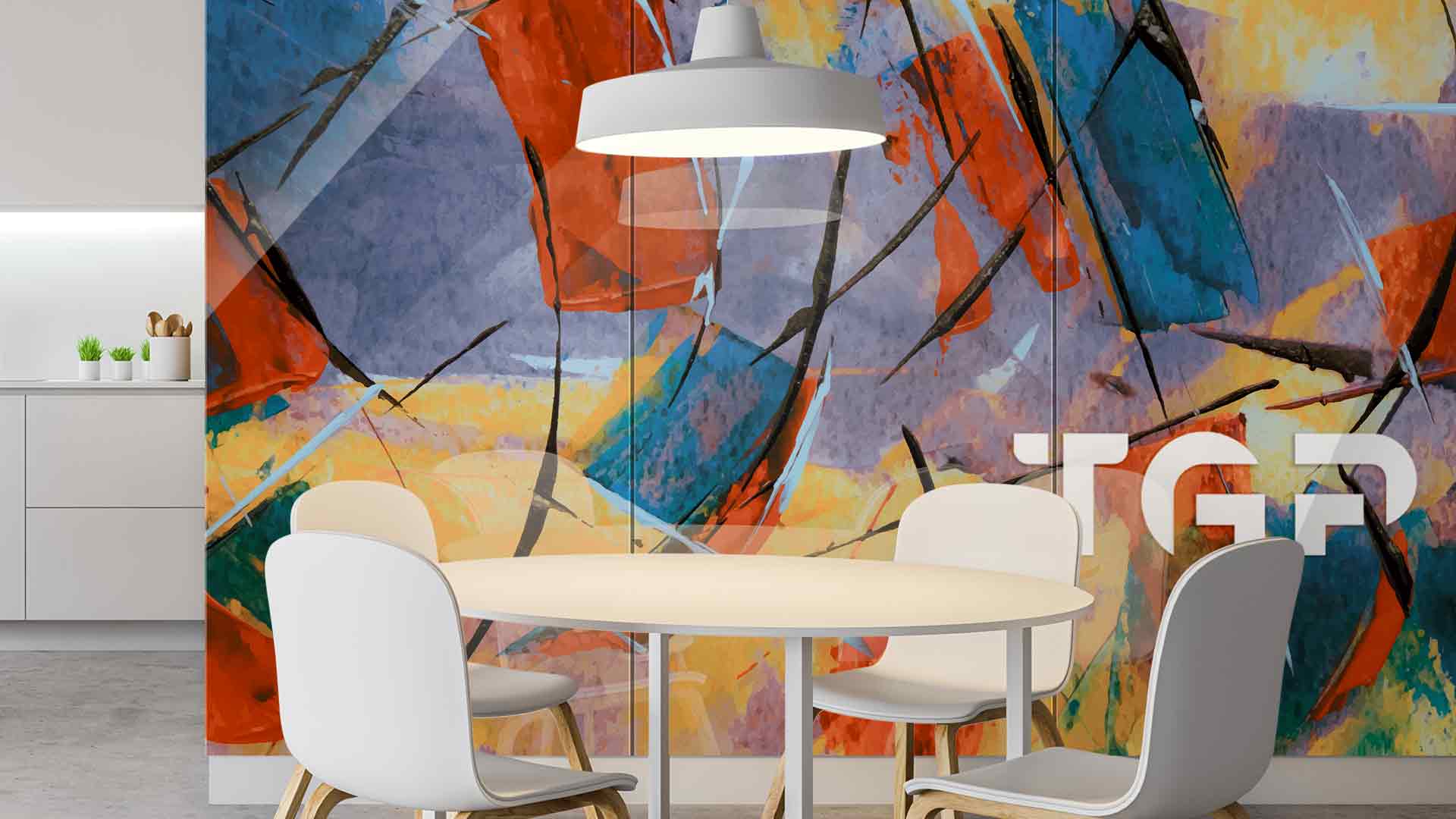 ART018 Printed glass kitchen splashback