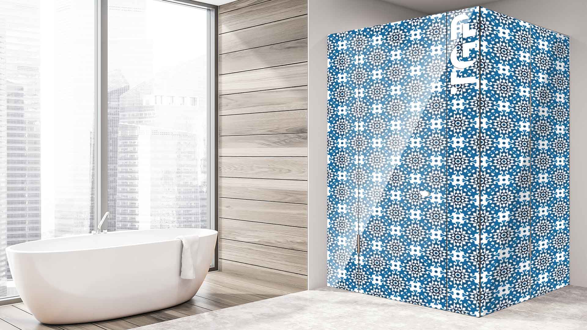 DFT025 printed glass shower enclosure DFT025 printed glass shower enclosure