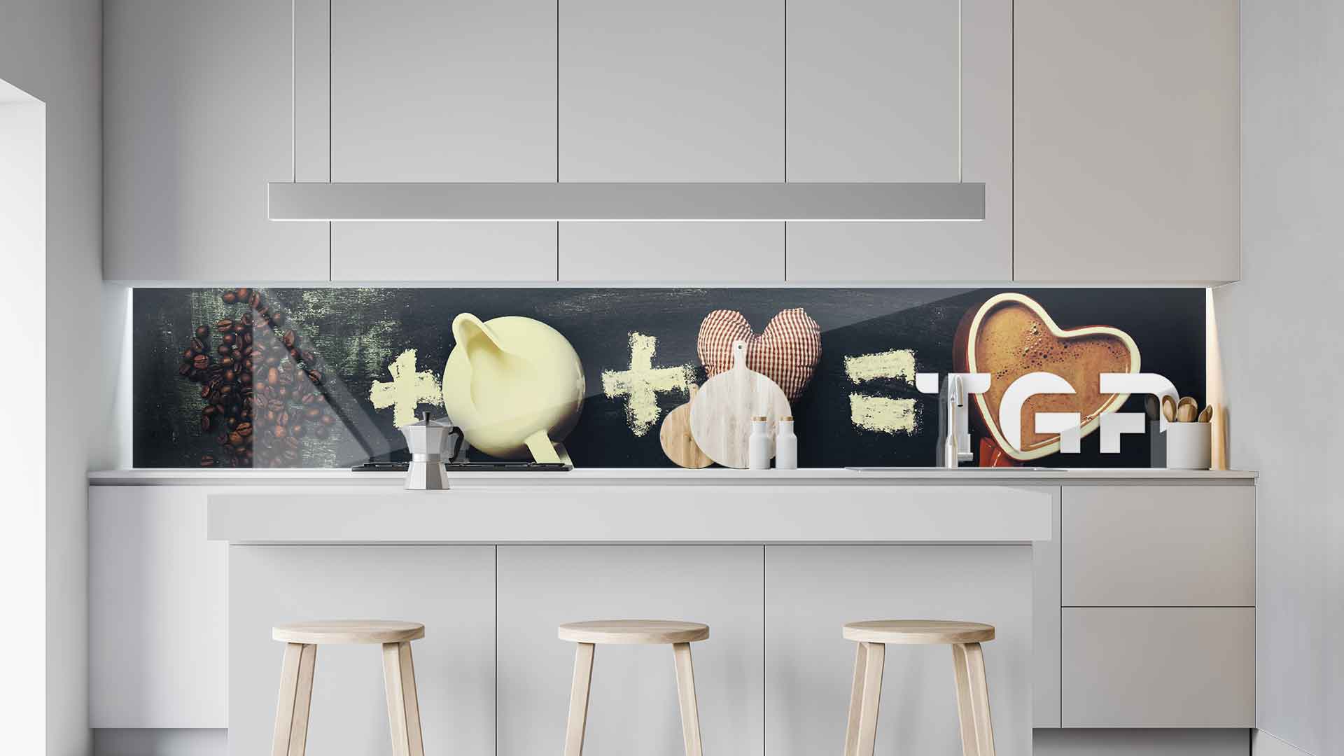 DLC002 kitchen printed glass countertop