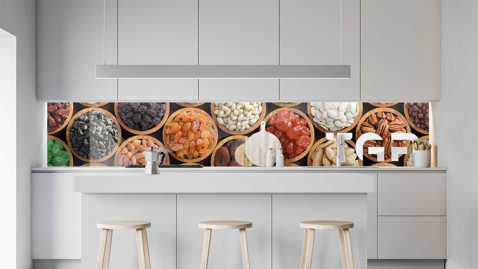 DLC004 kitchen printed glass countertop