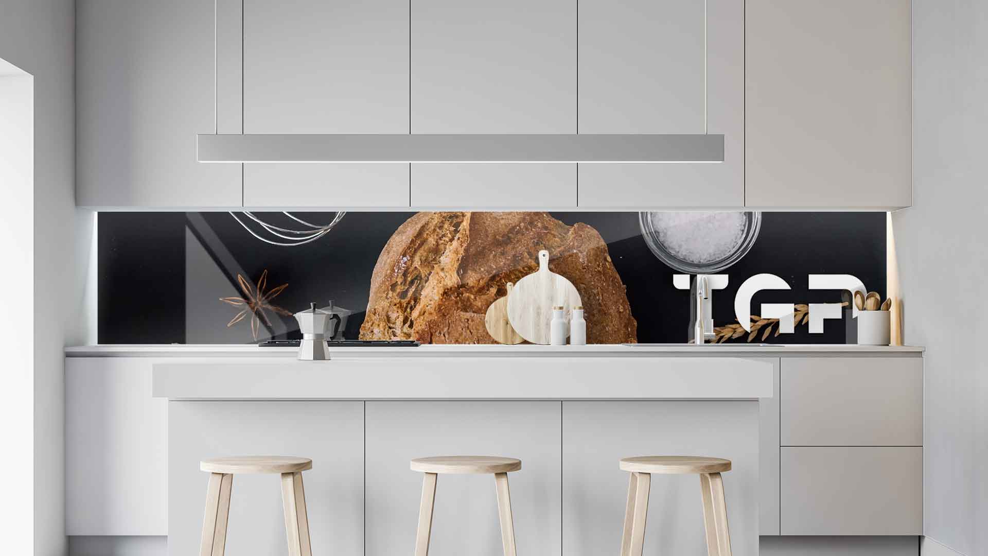 DLC005 kitchen printed glass countertop