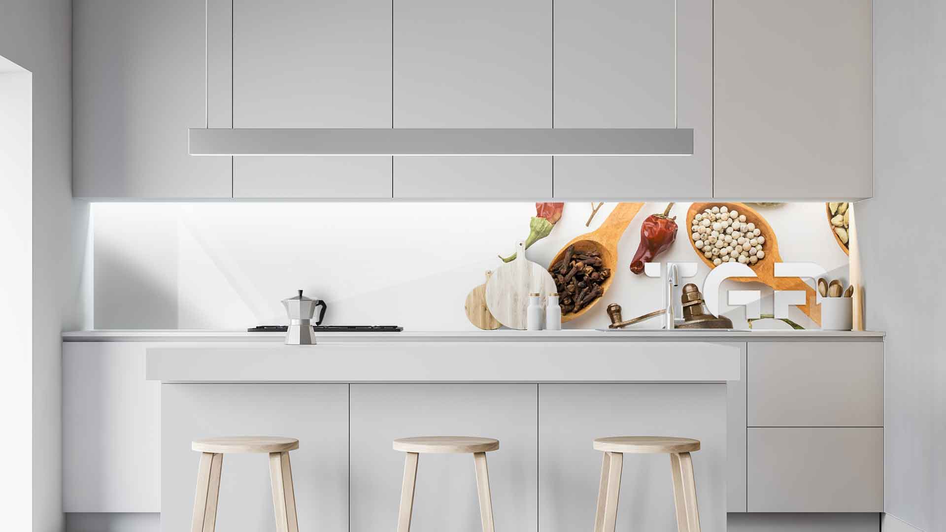 DLC020 kitchen printed glass countertop