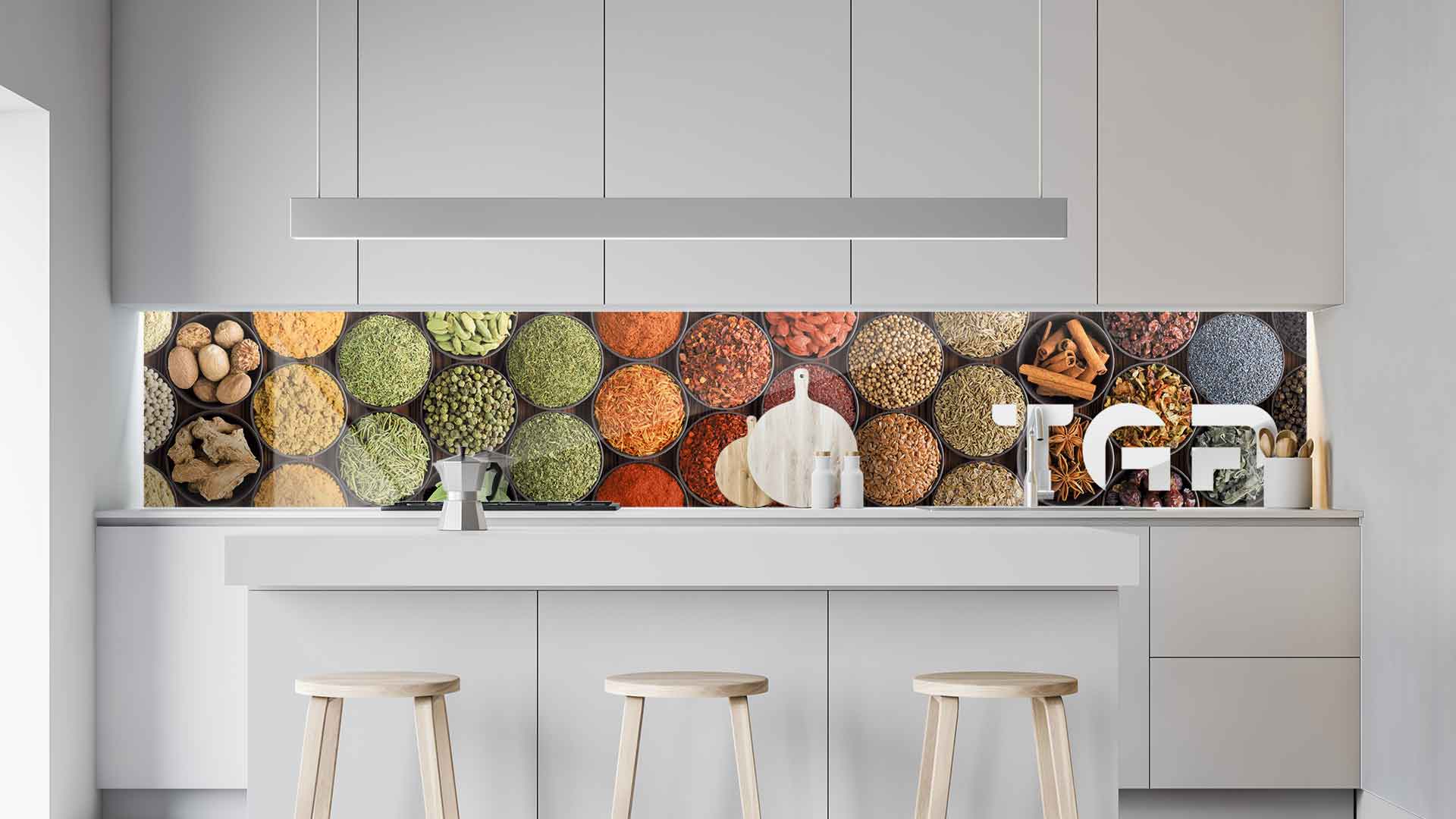 DLC021 kitchen printed glass countertop