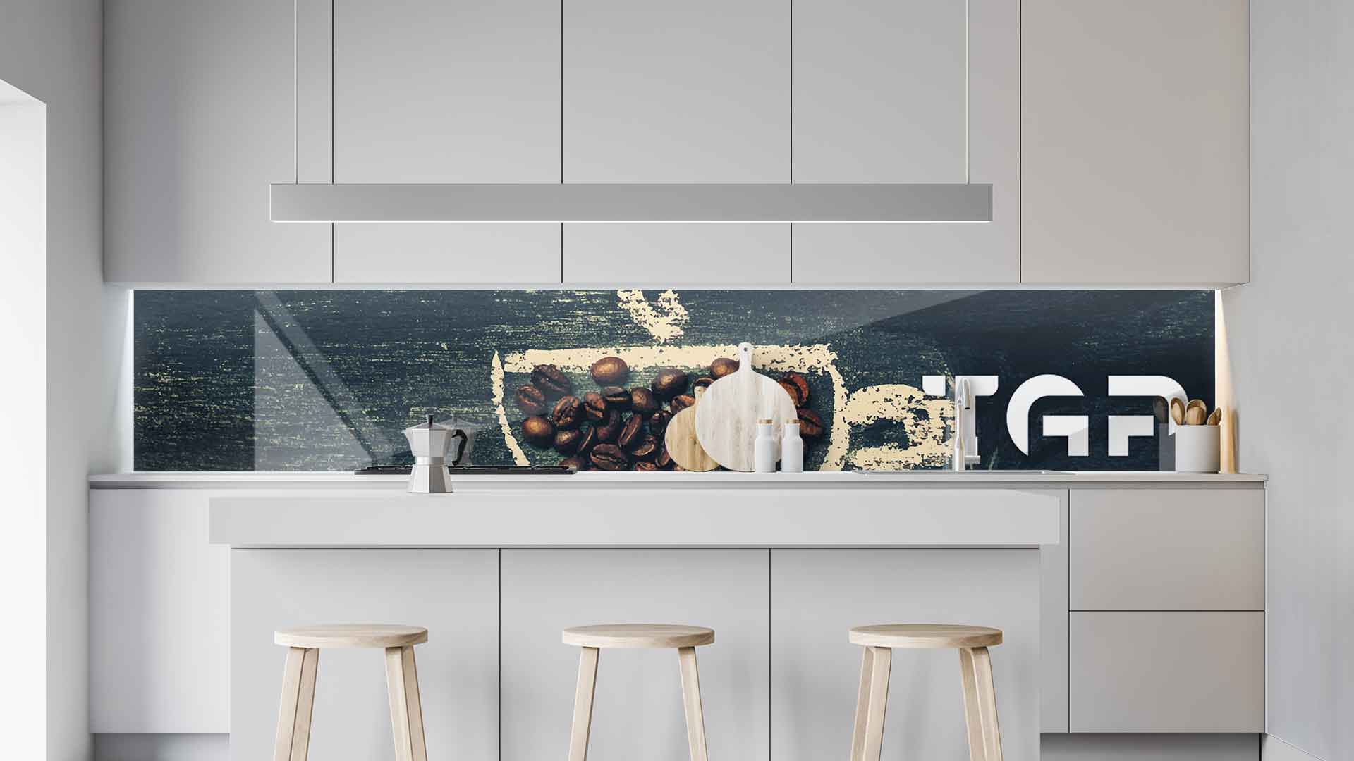 DLC026 kitchen printed glass countertop