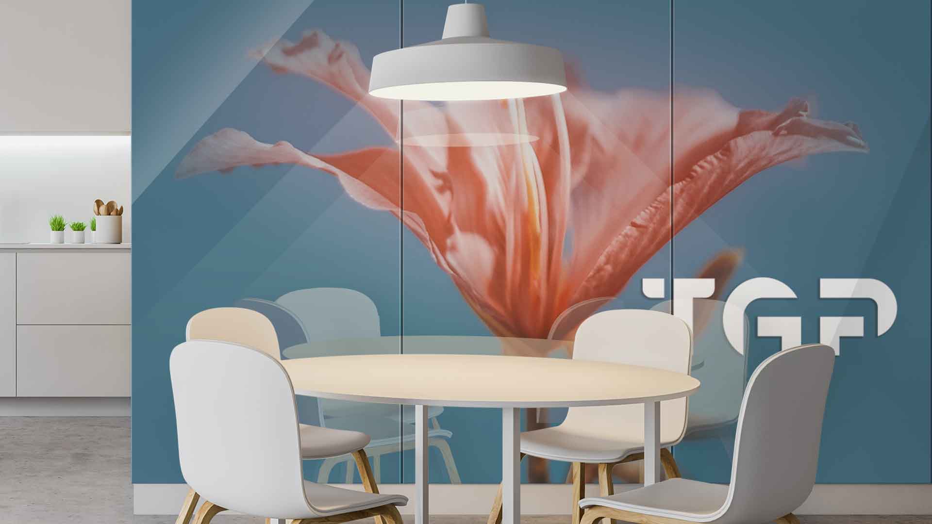 FLW014 Printed glass kitchen splashback