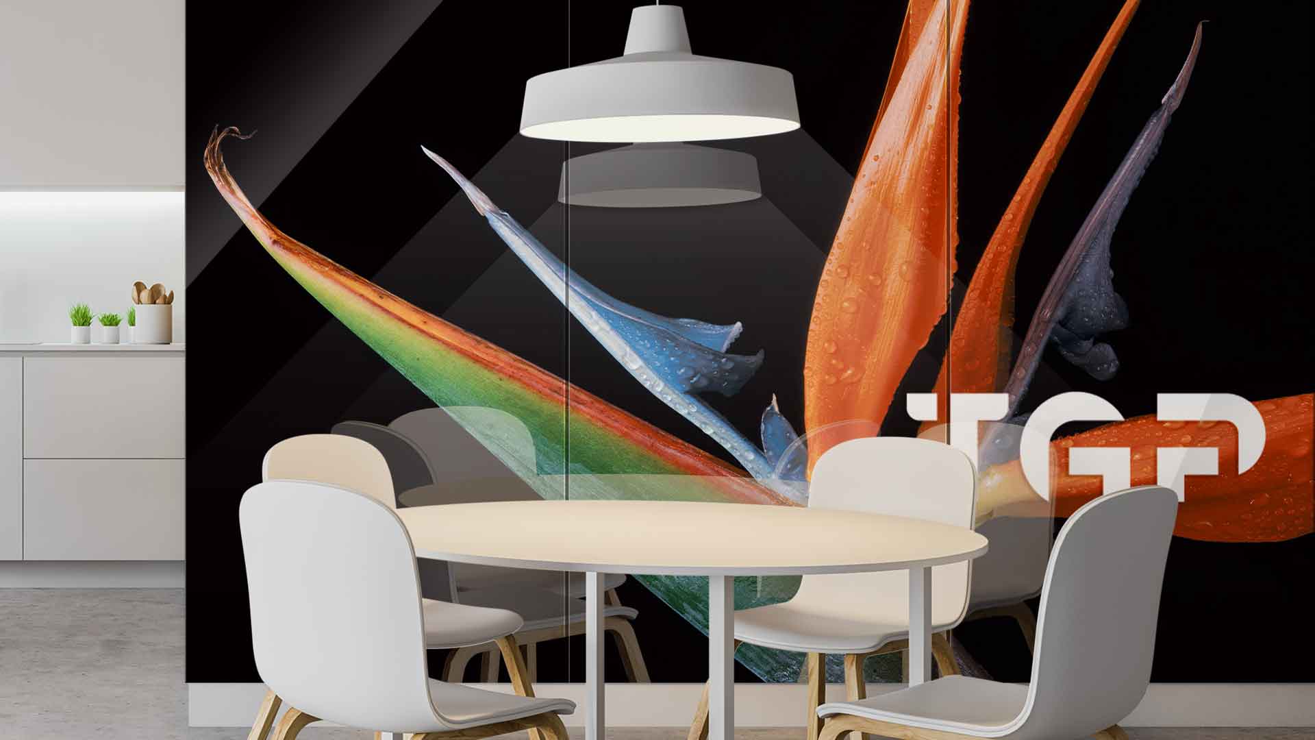 FLW016 Printed glass kitchen splashback