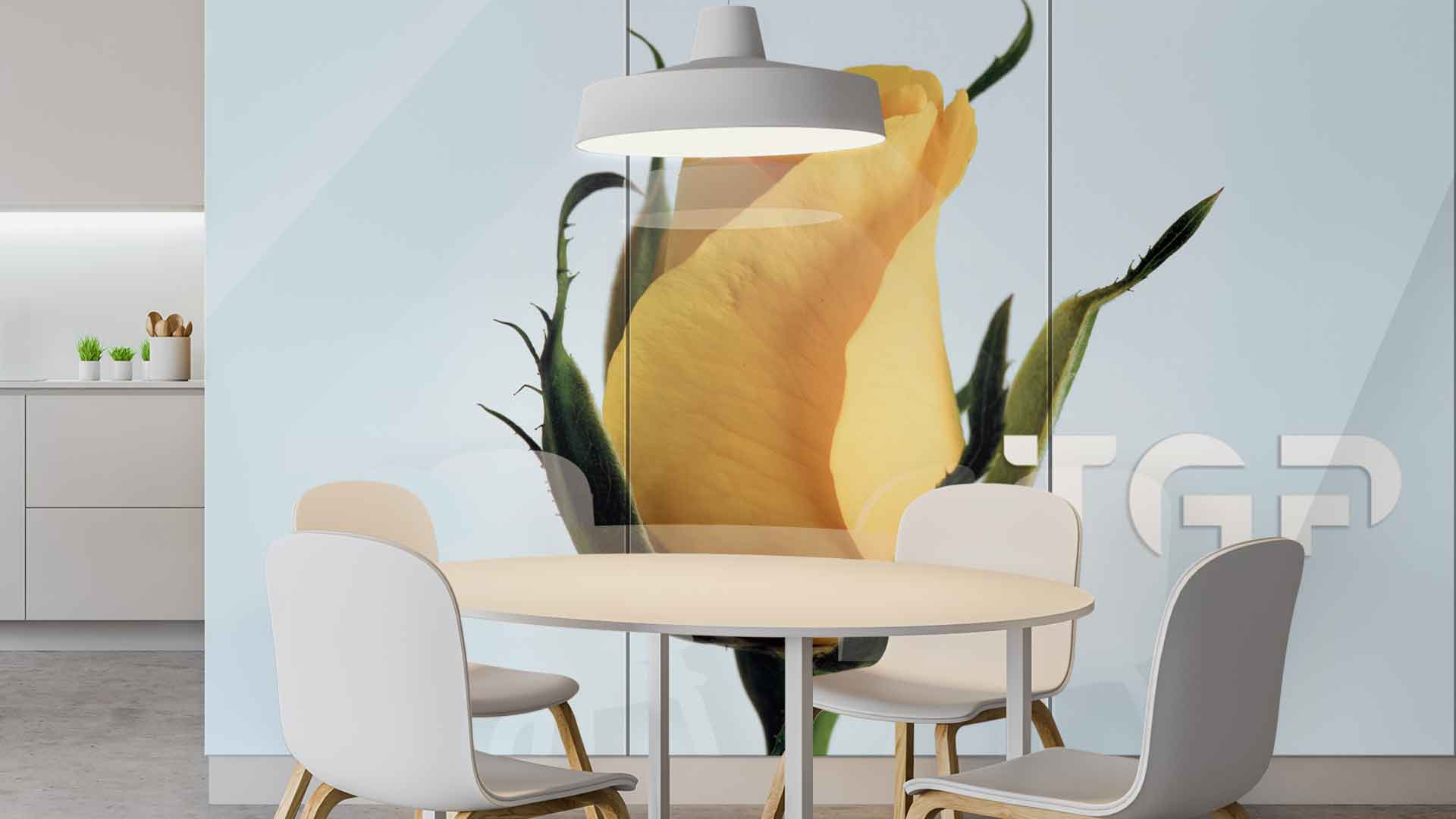 FLW017 Printed glass kitchen splashback