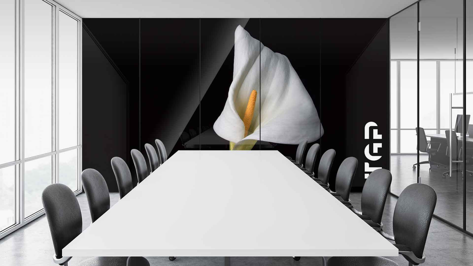 FLW025 Office printed glass wall cladding