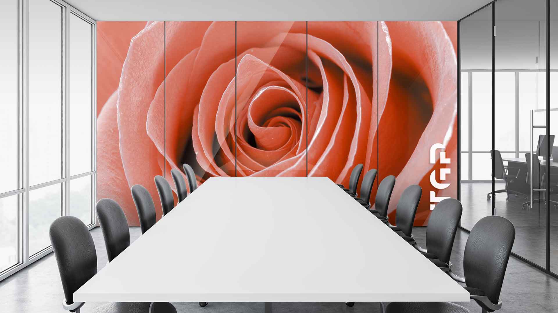 FLW026 Office printed glass wall cladding