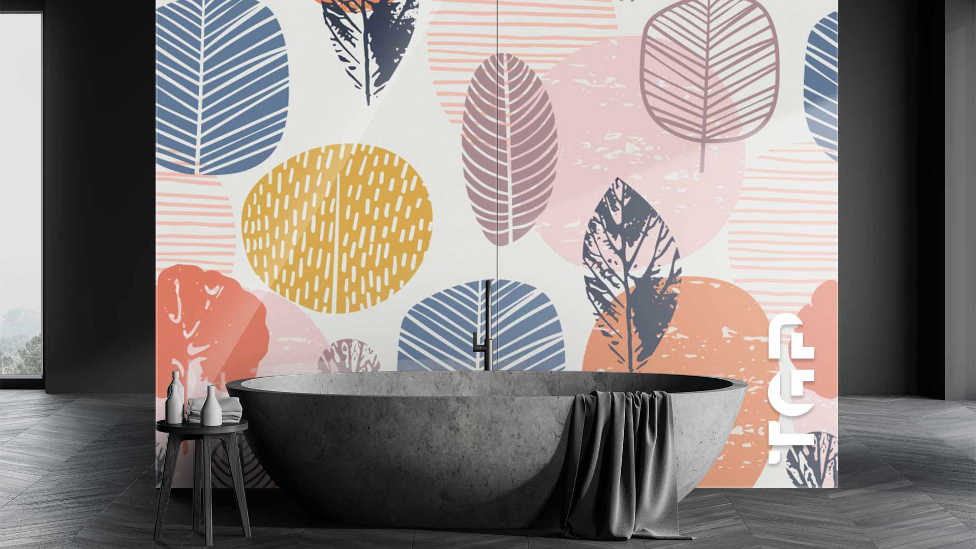 LEF003 Printed glass shower splashback