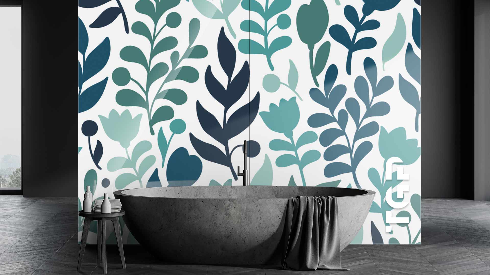 LEF006 Printed glass shower splashback