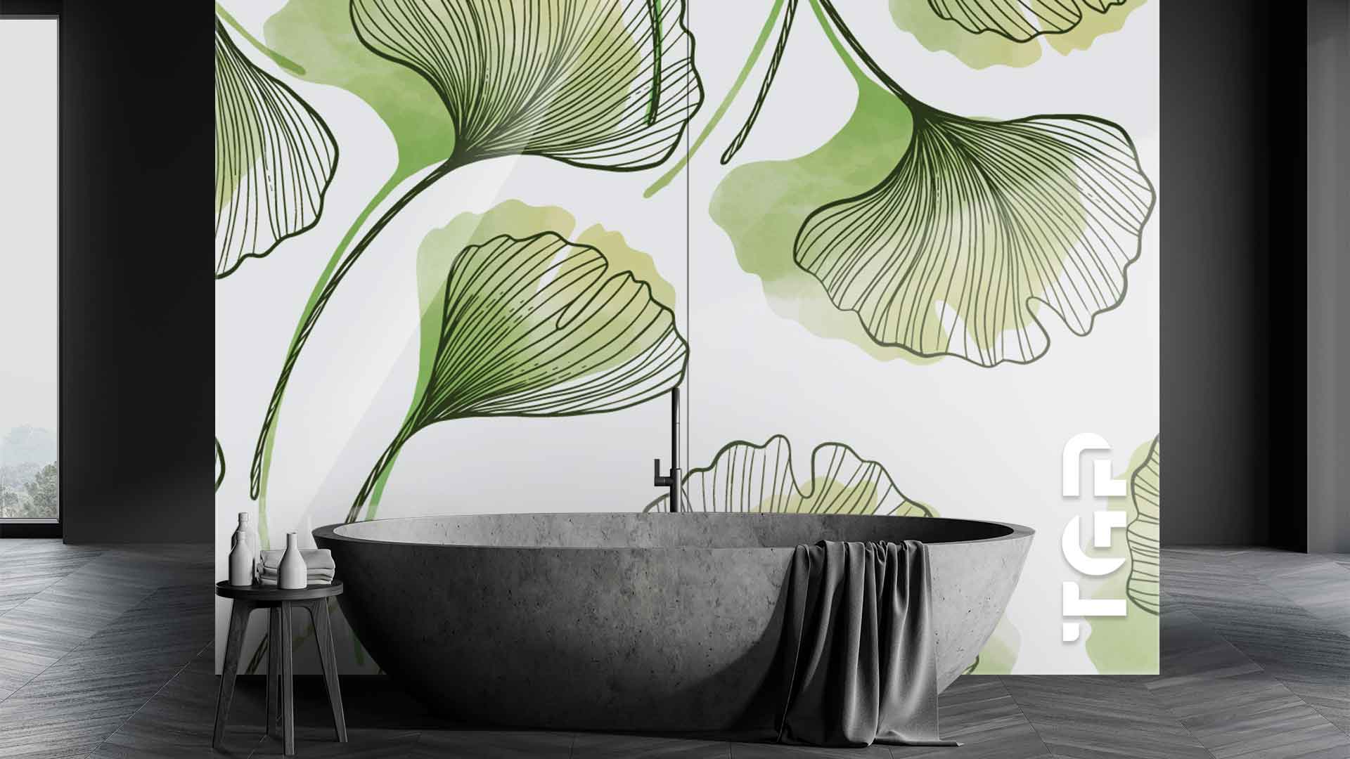 LEF009 Printed glass shower splashback