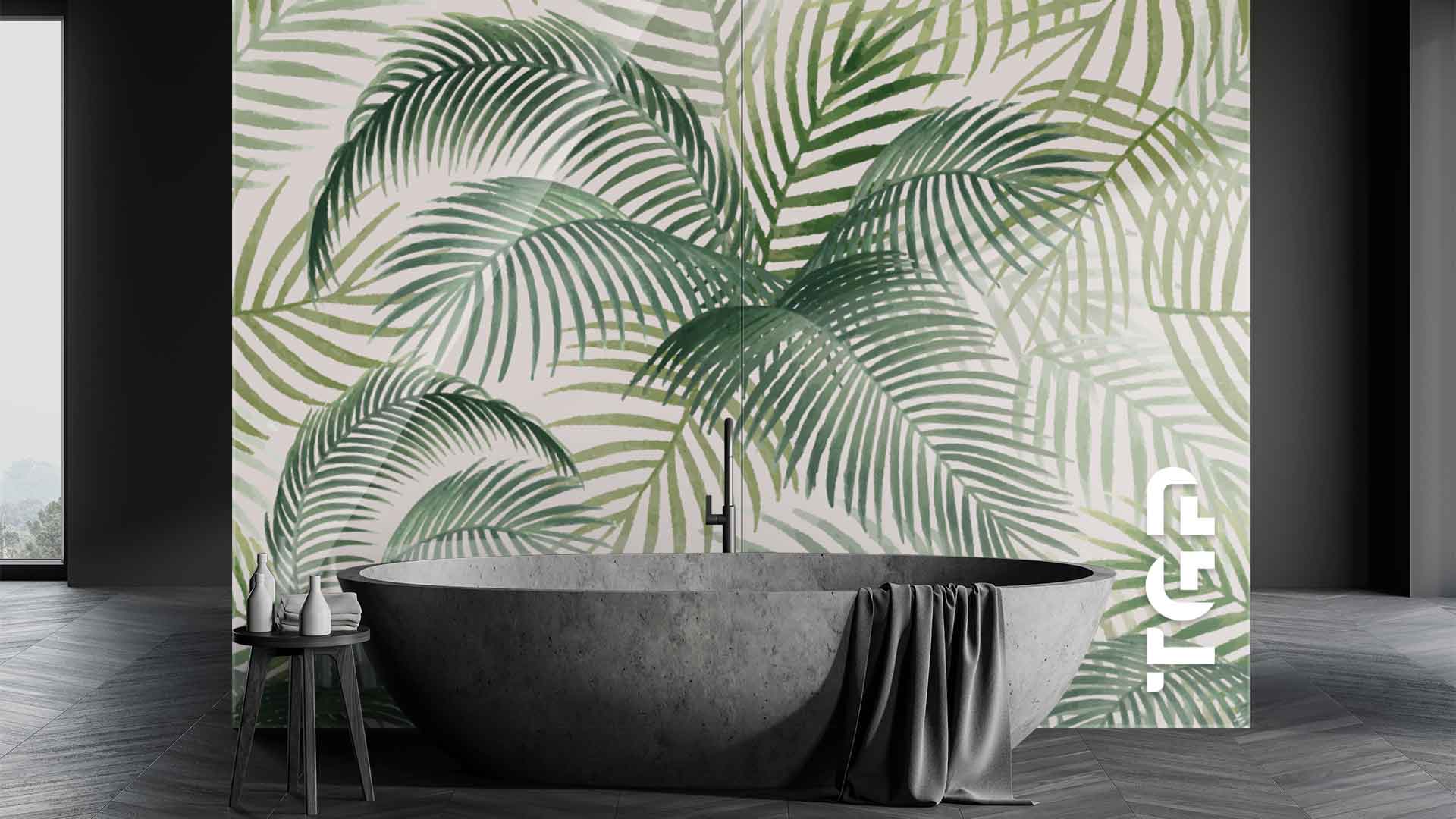 LEF010 Printed glass shower splashback