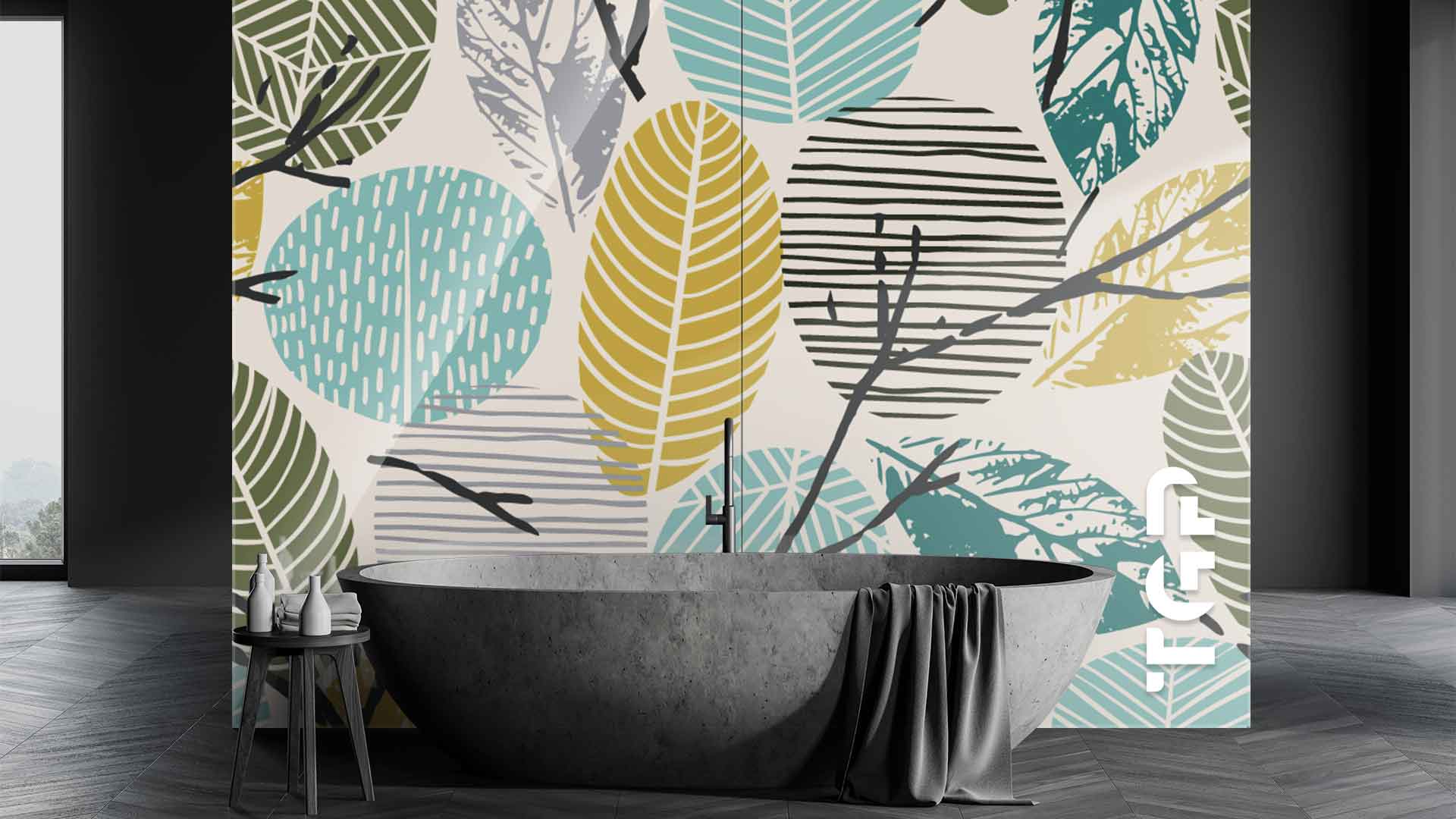 LEF014 Printed glass shower splashback