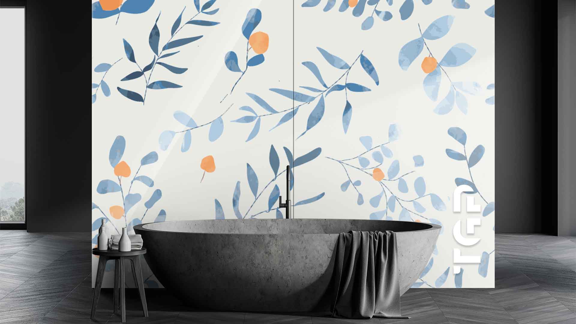 LEF016 Printed glass shower splashback