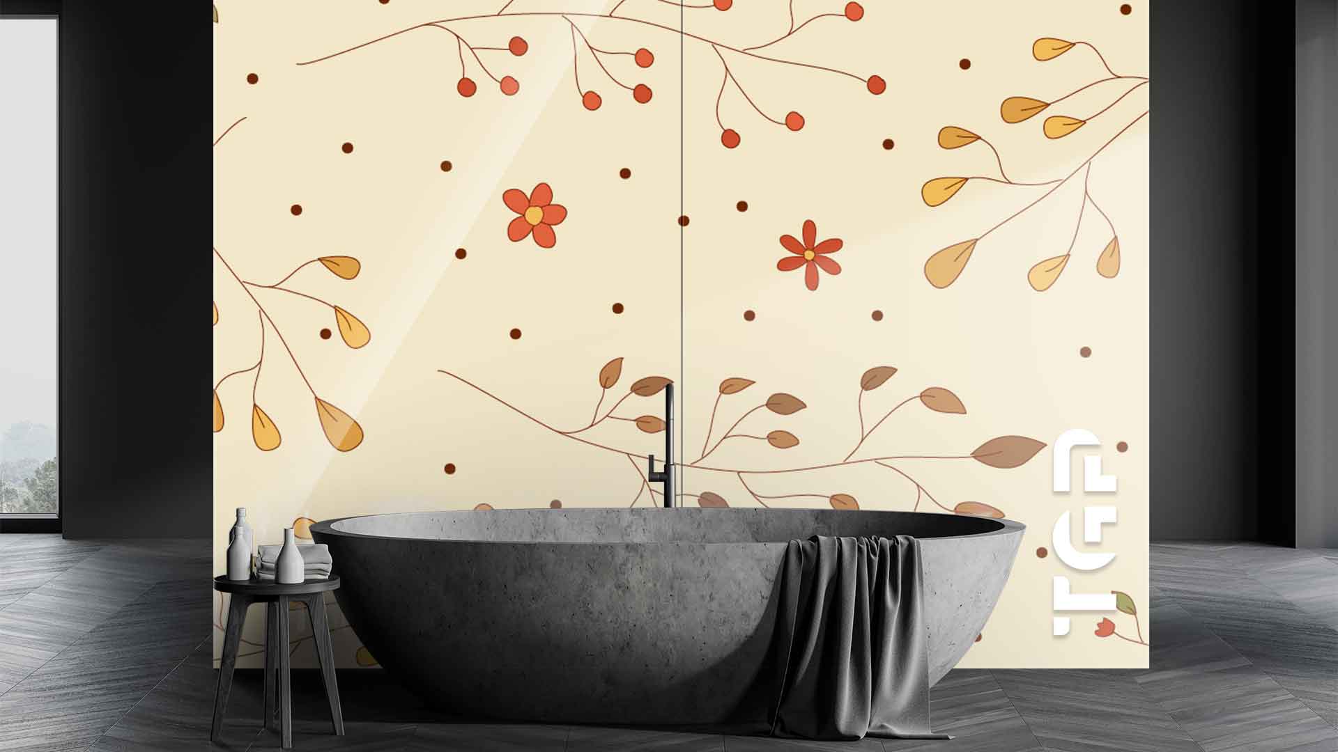 LEF018 Printed glass shower splashback