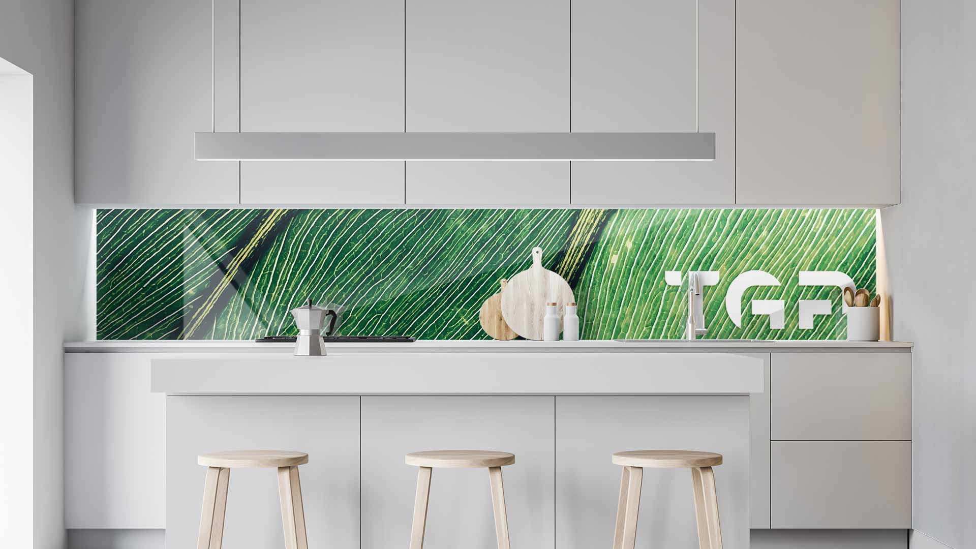 MCR001 kitchen printed glass countertop
