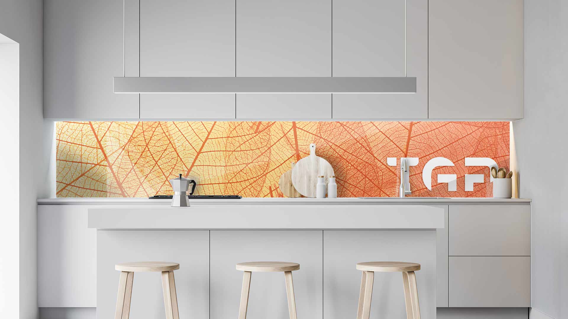 MCR002 kitchen printed glass countertop