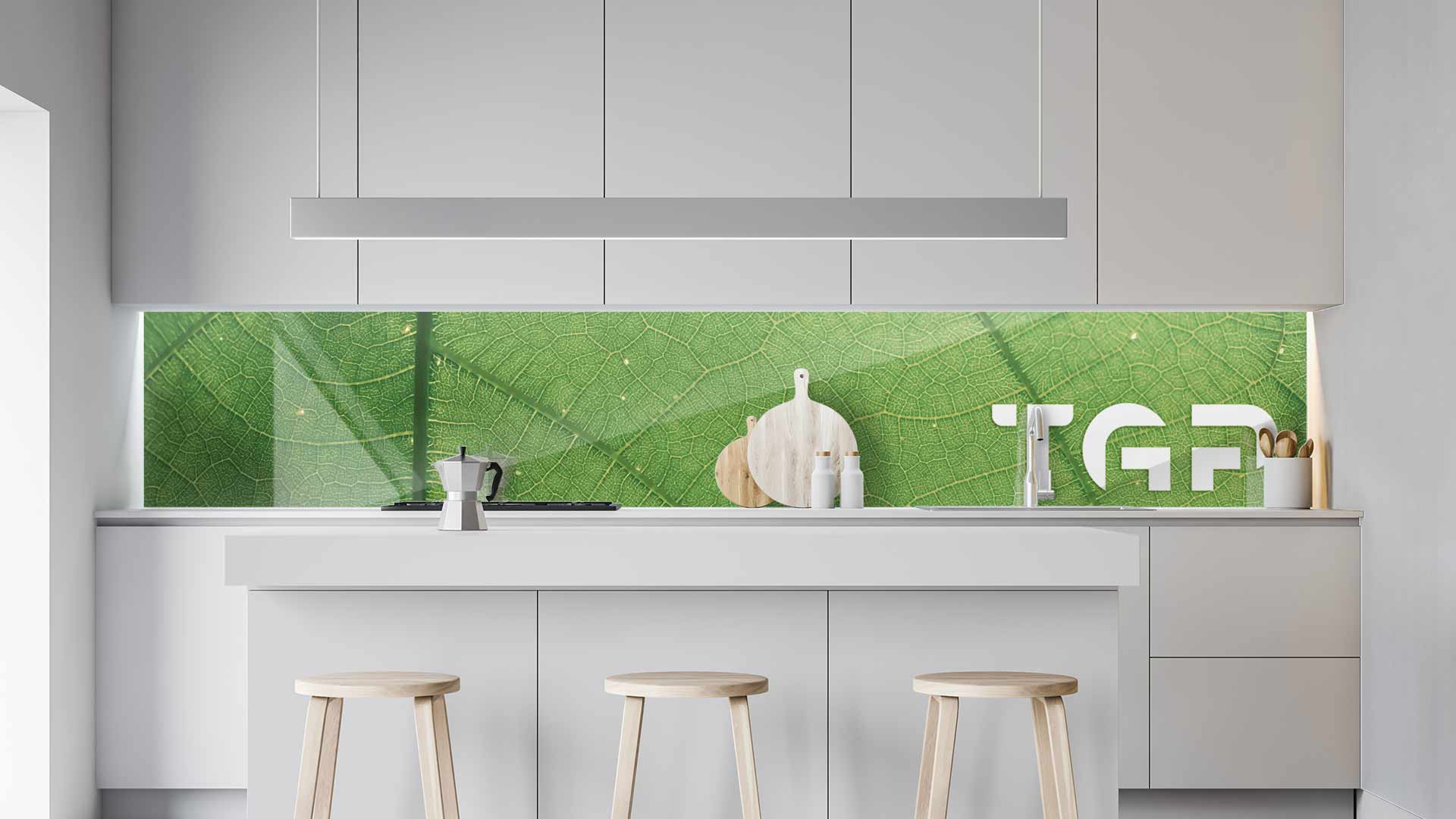 MCR004 kitchen printed glass countertop
