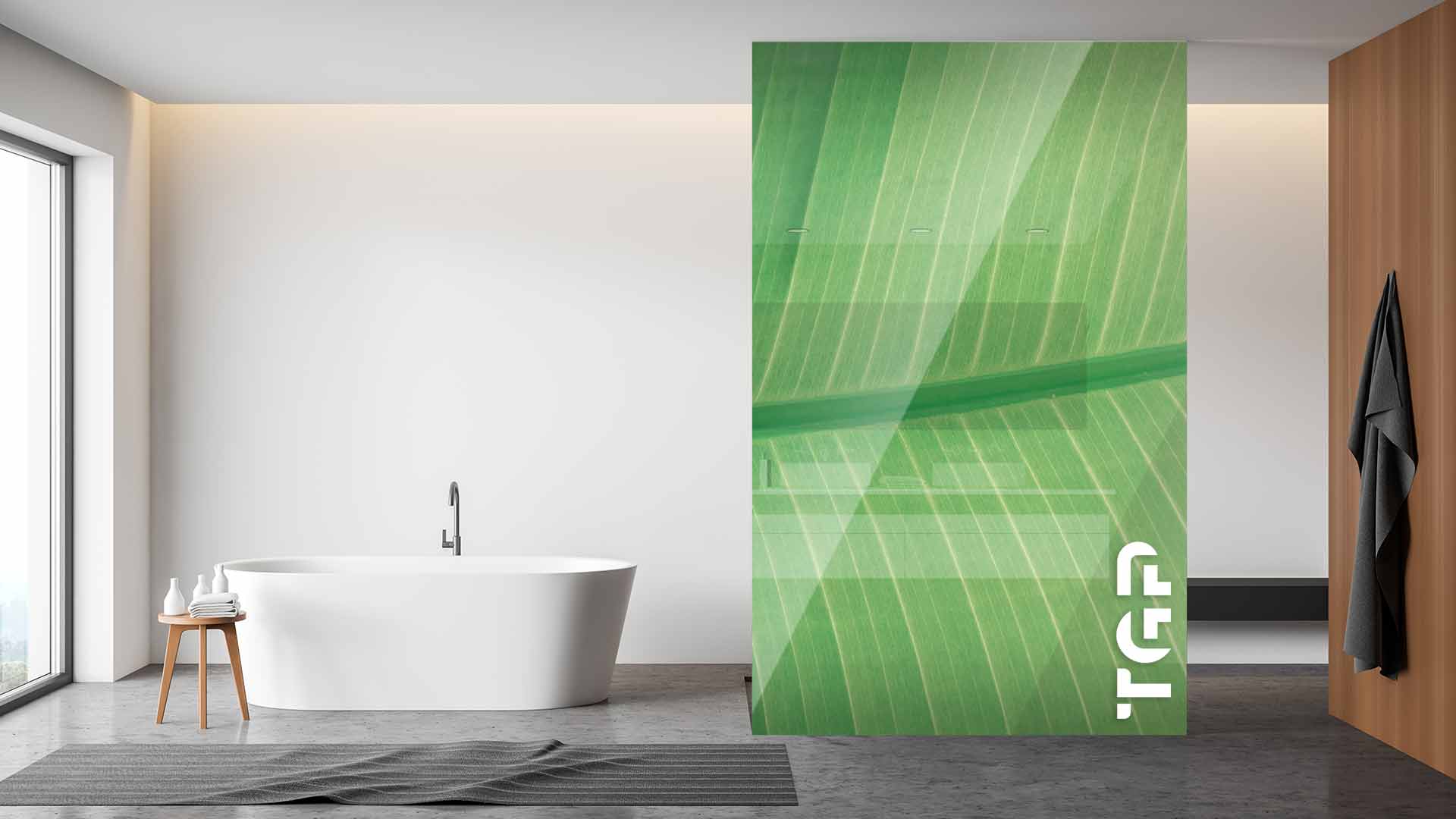 MCR005 Printed glass shower screen