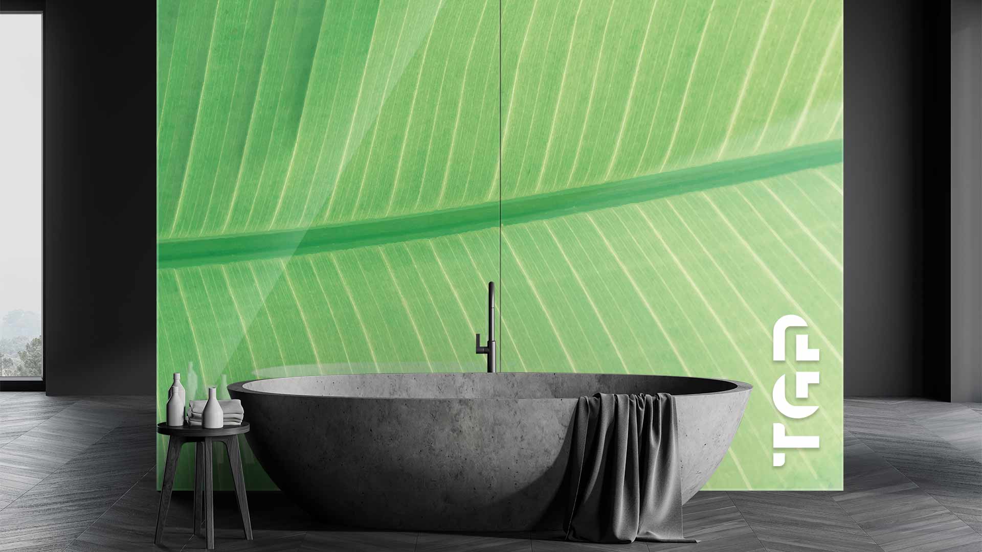 MCR005 Printed glass shower splashback