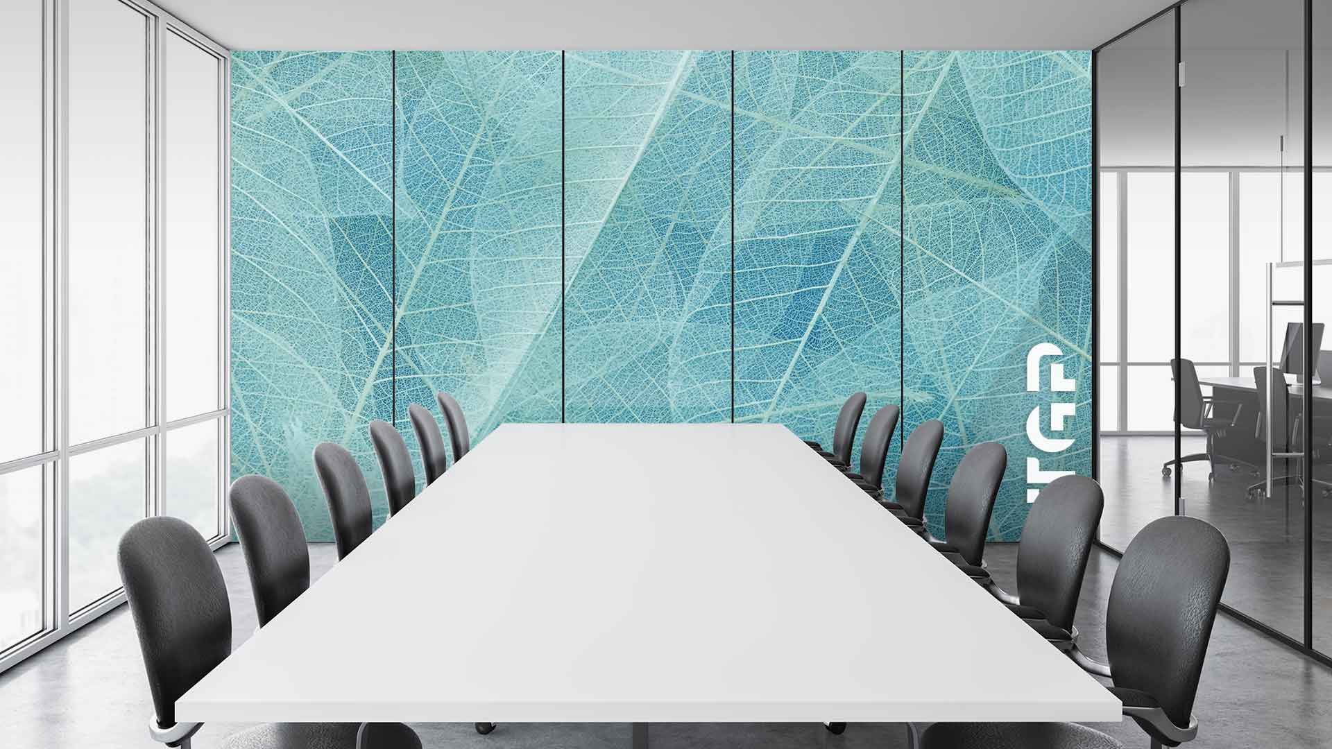 MCR006 Office printed glass wall cladding