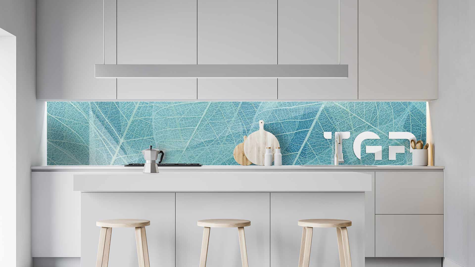 MCR006 kitchen printed glass countertop