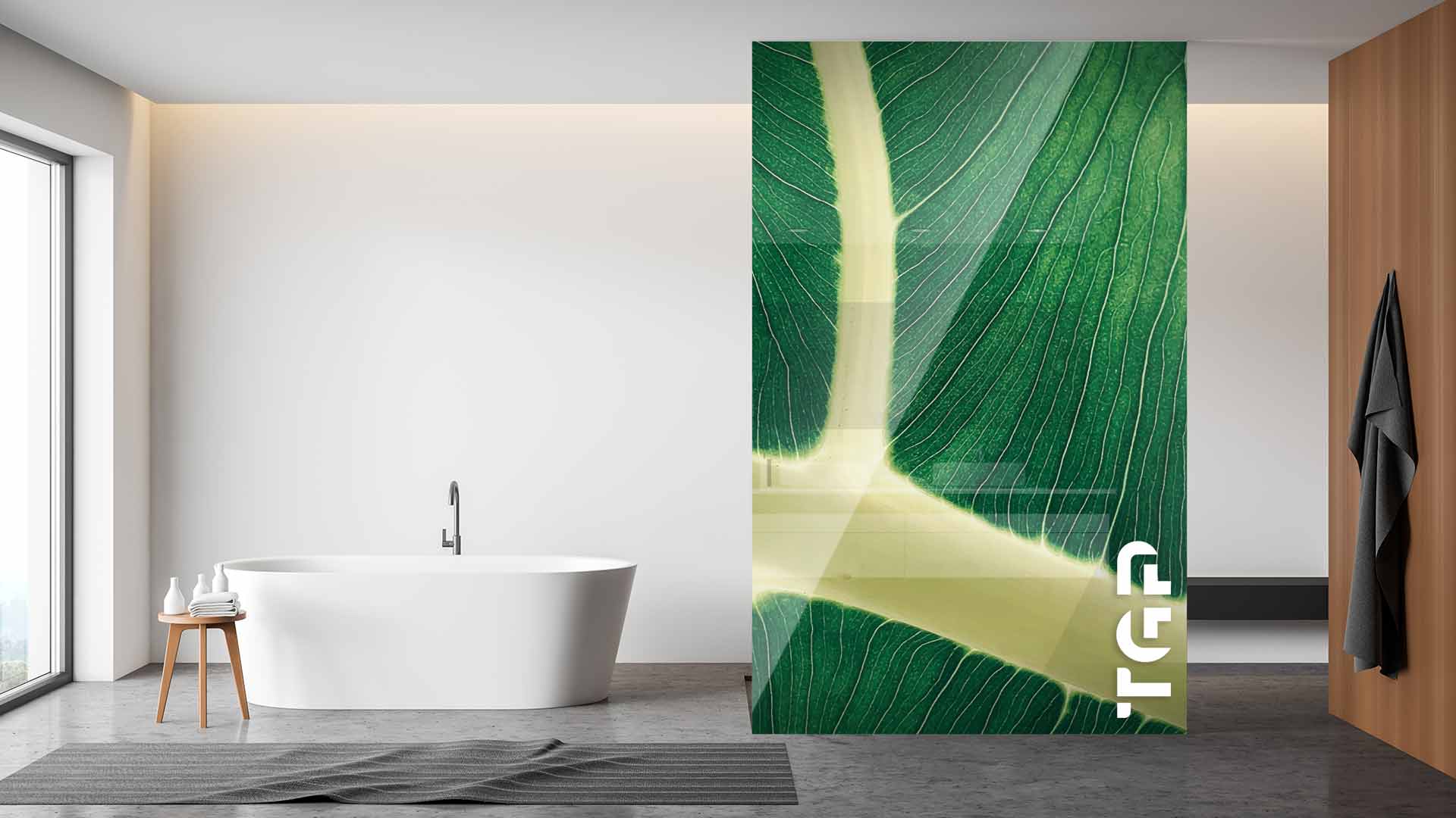 MCR007 Printed glass shower screen