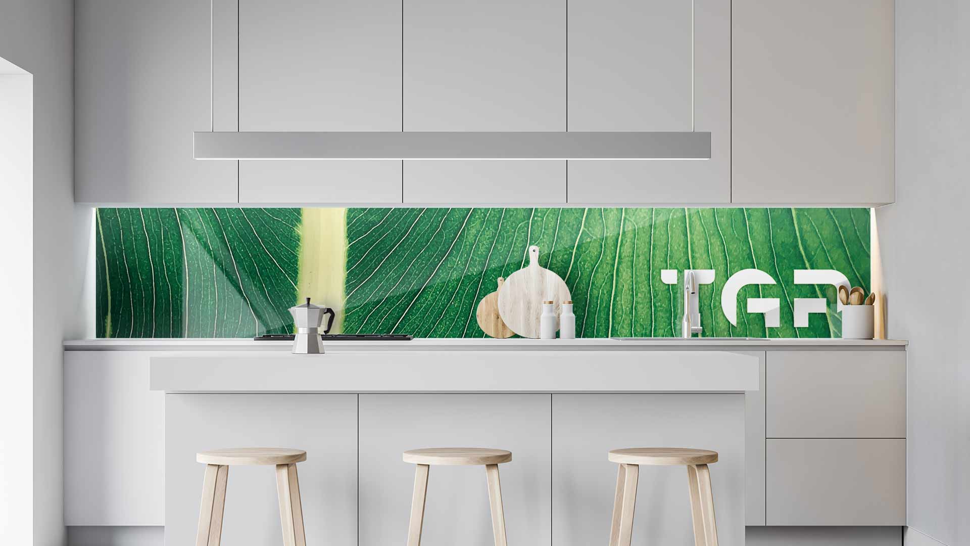 MCR007 kitchen printed glass countertop