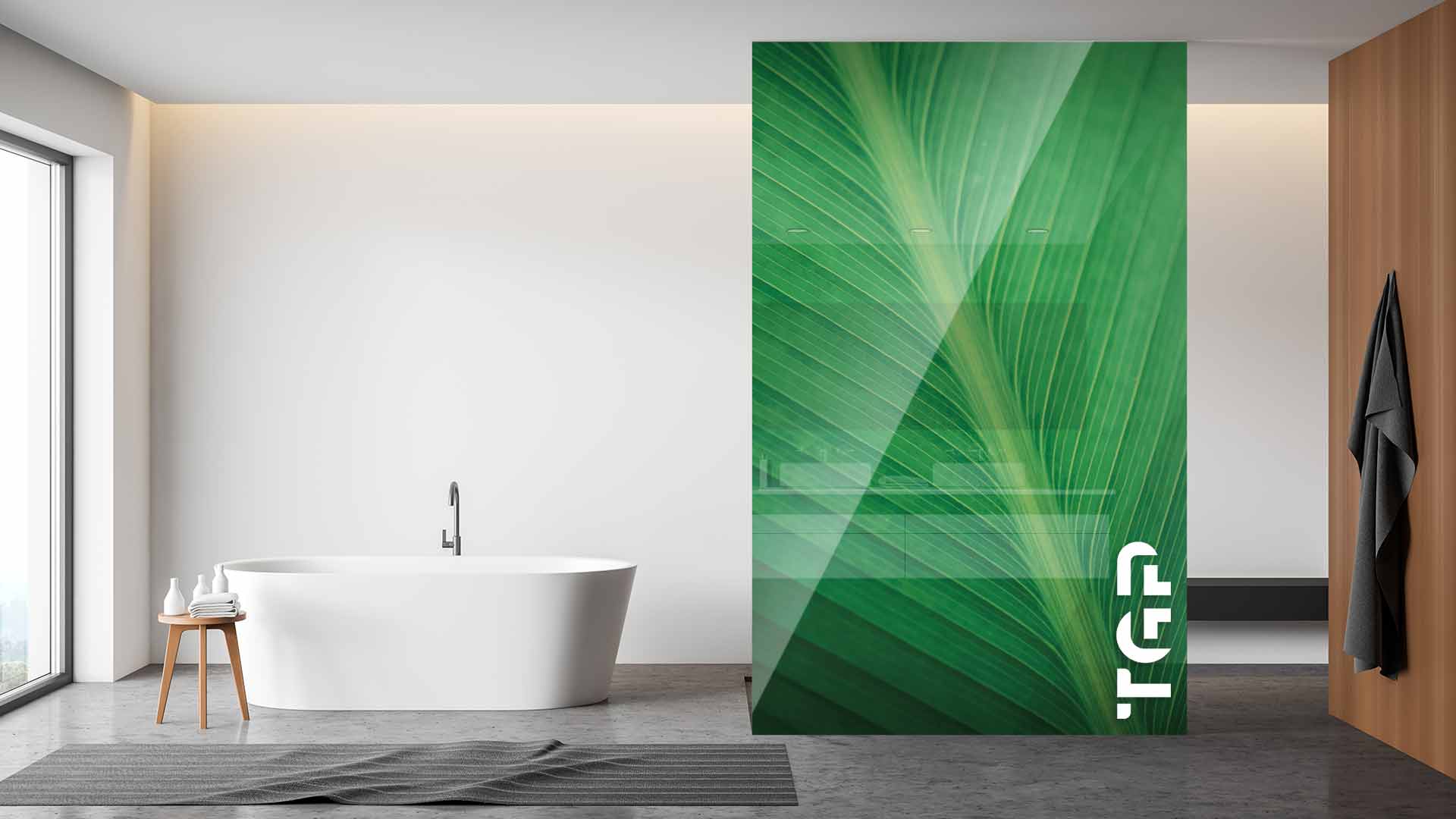 MCR008 Printed glass shower screen