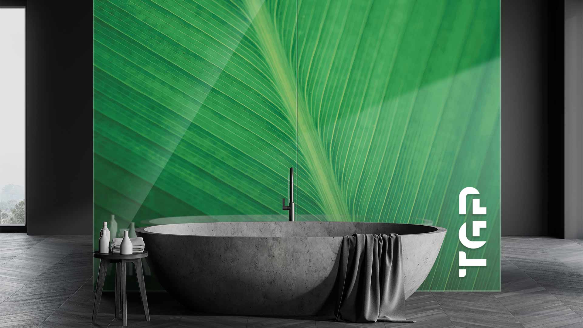 MCR008 Printed glass shower splashback