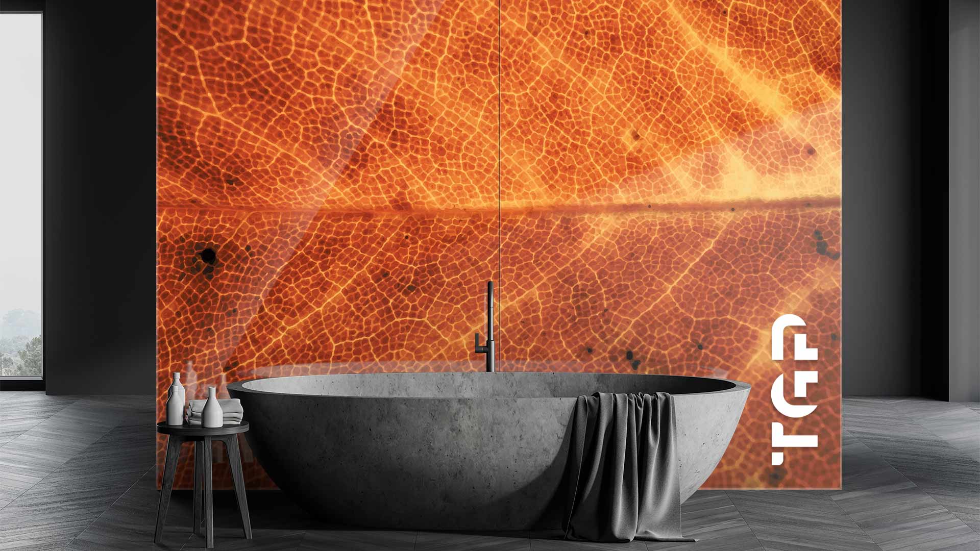 MCR009 Printed glass shower splashback