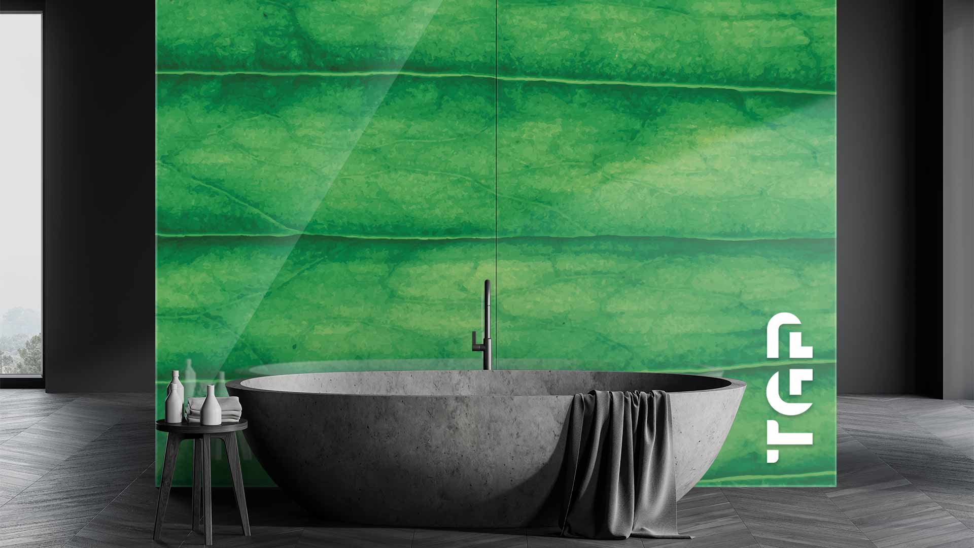 MCR011 Printed glass shower splashback