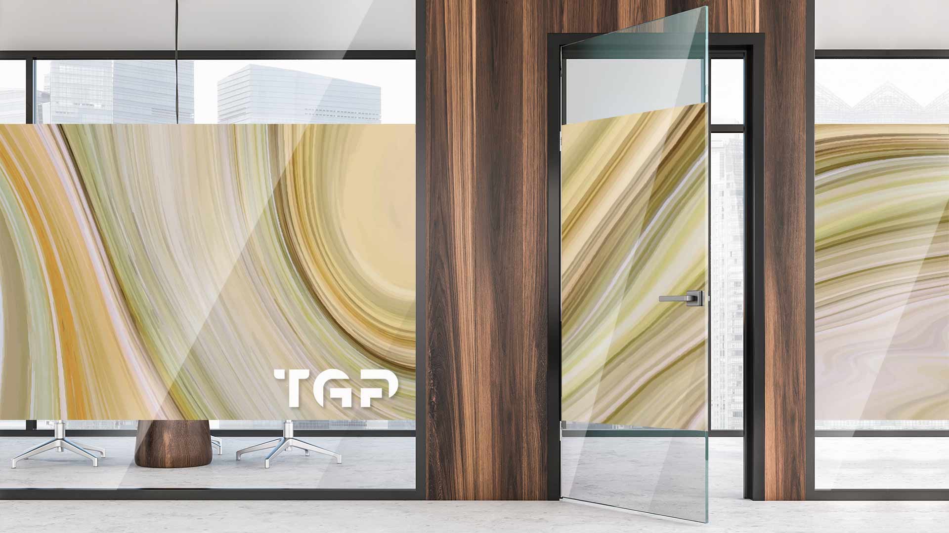 MRB001 Office printed glass wall partition