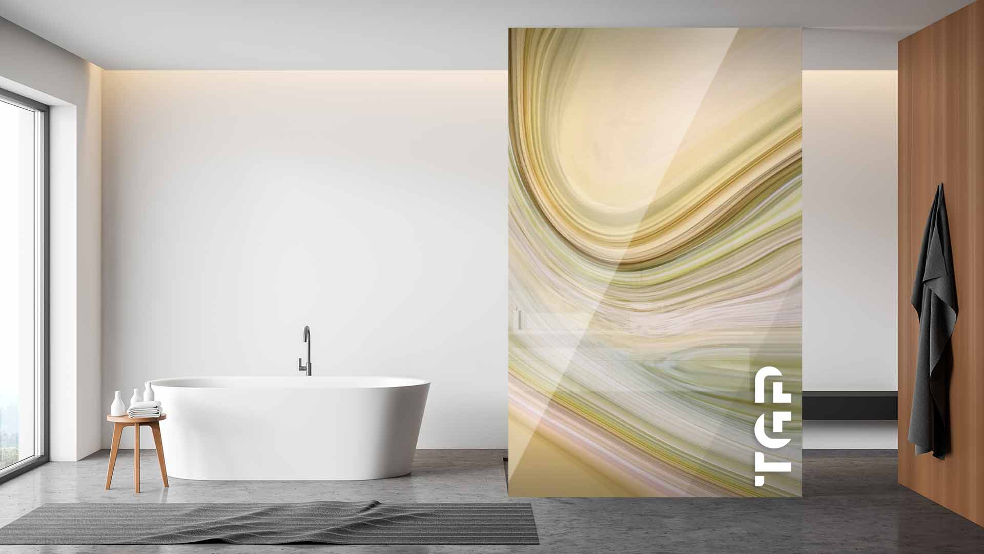 MRB001 Printed glass shower screen