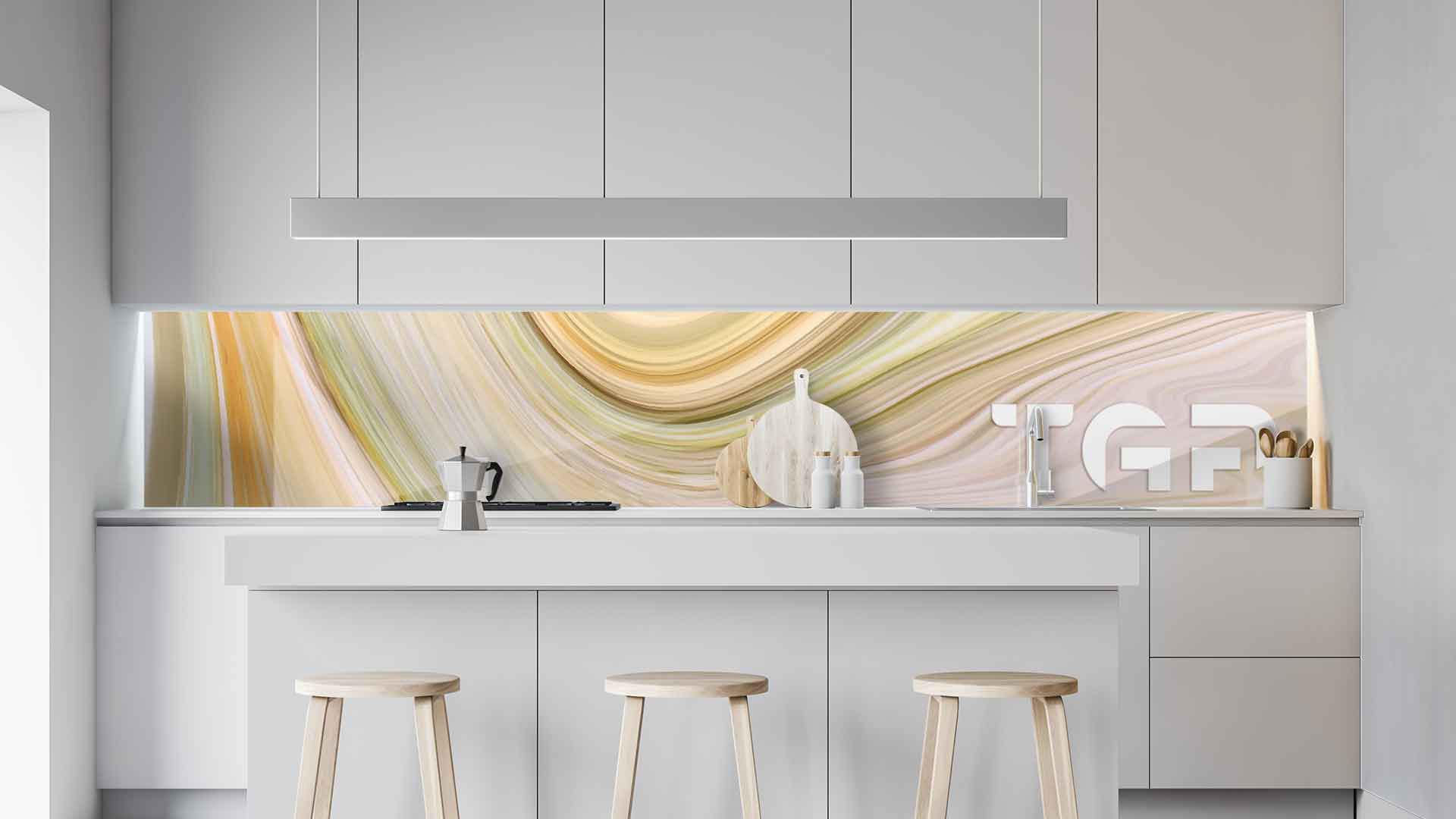MRB001 kitchen printed glass countertop