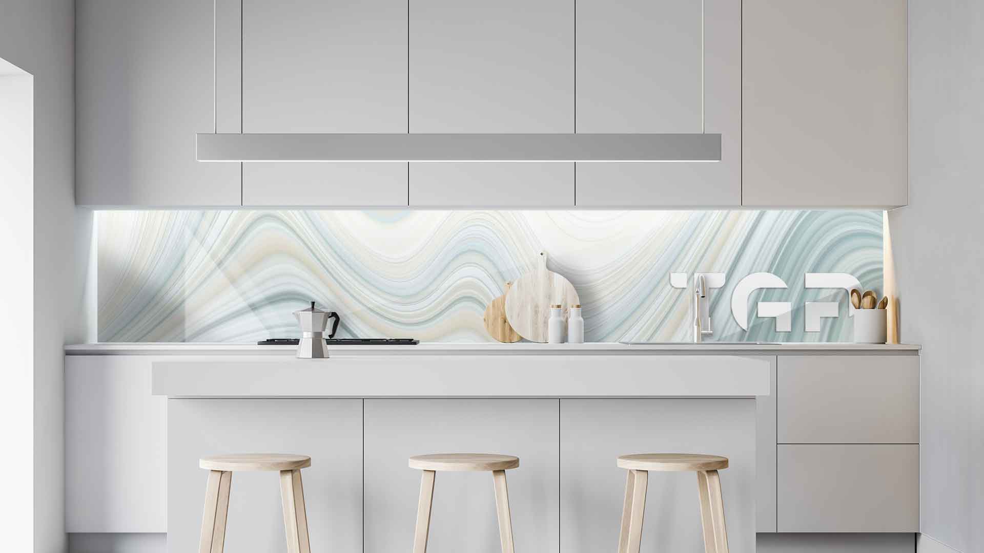 MRB002 kitchen printed glass countertop