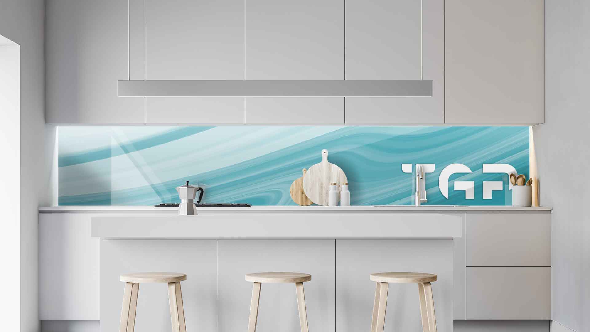MRB003 kitchen printed glass countertop
