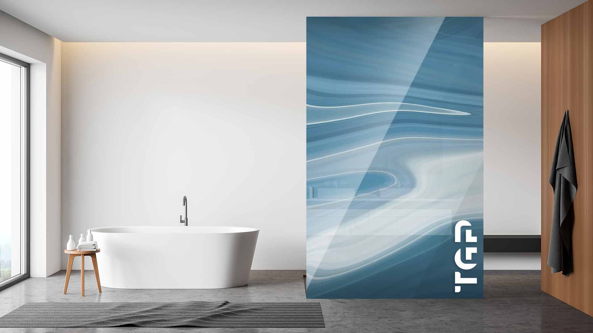 MRB004 Printed glass shower screen