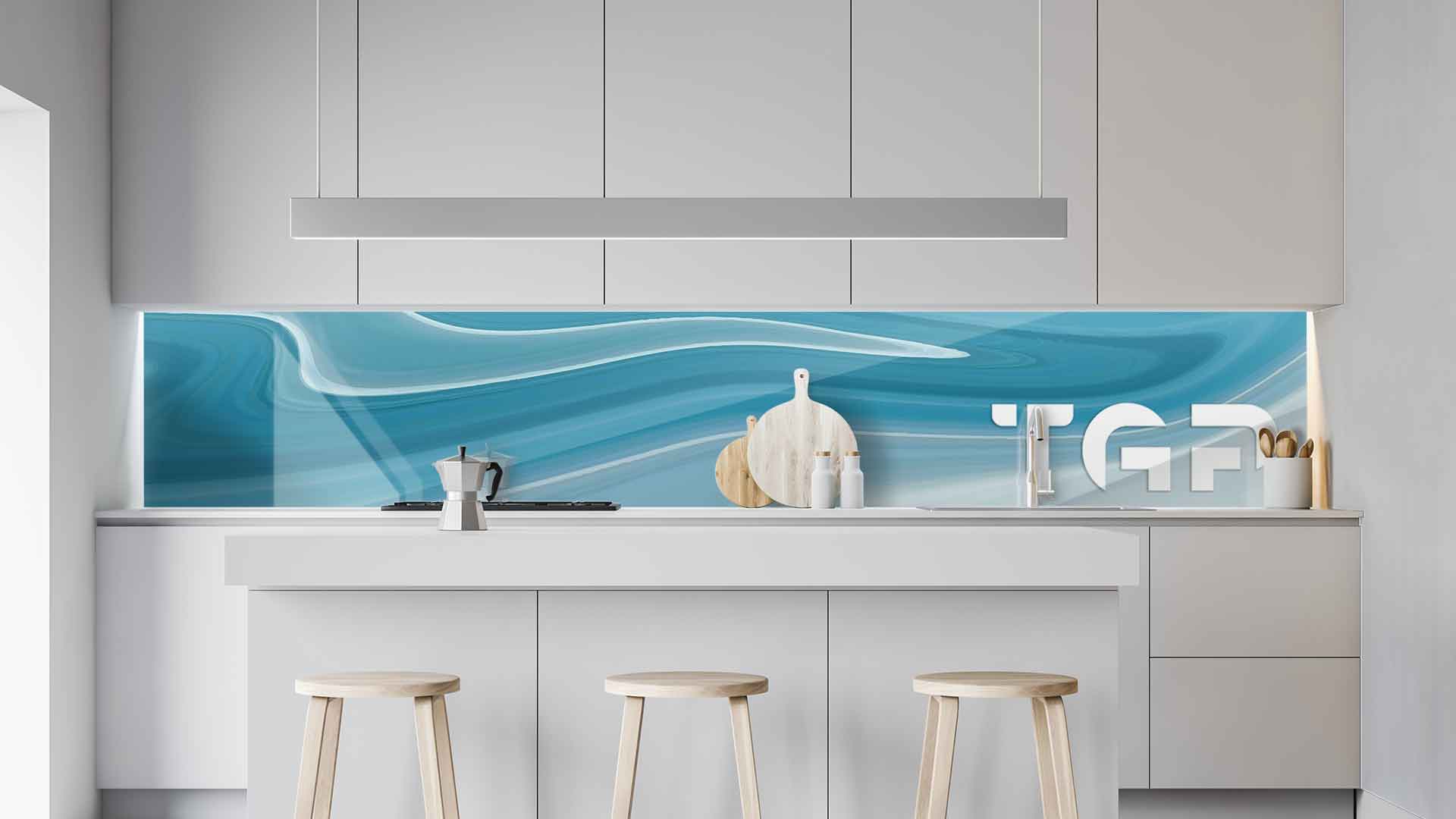MRB004 kitchen printed glass countertop