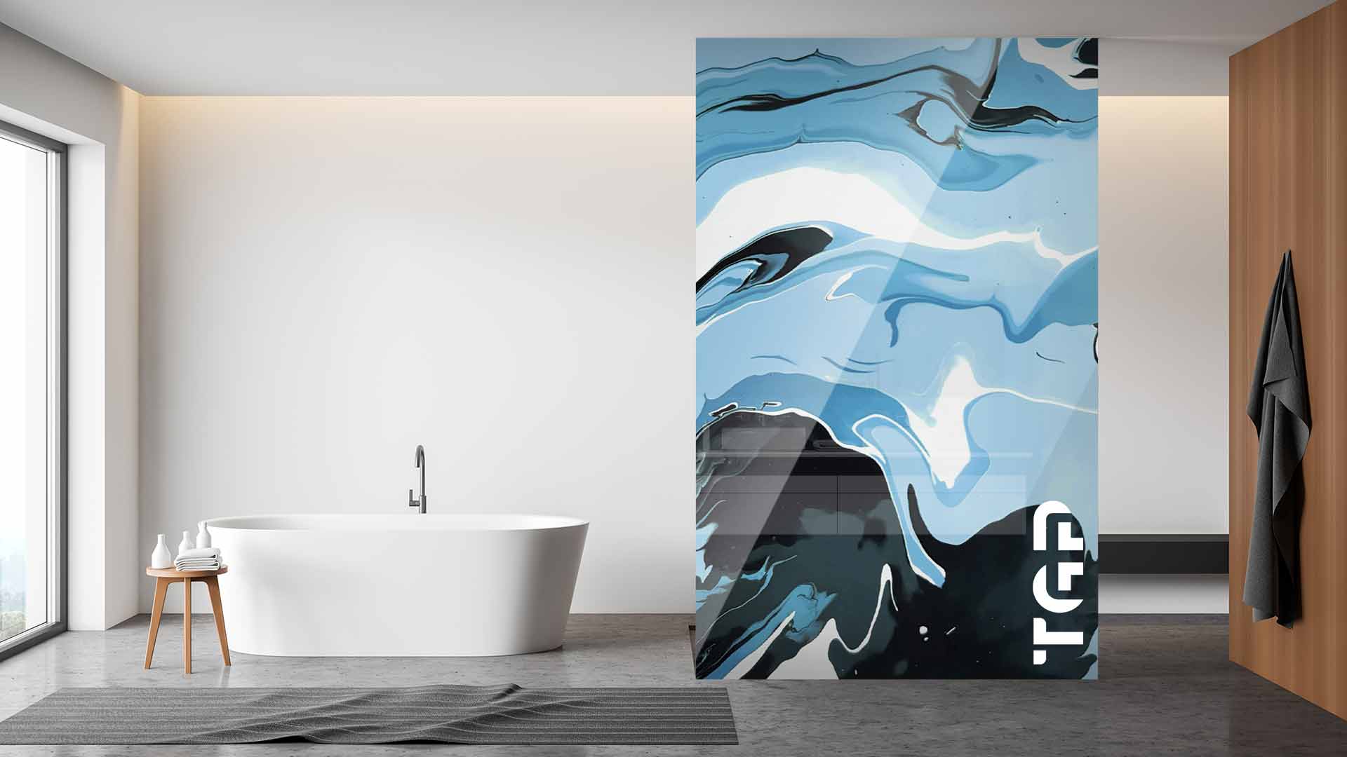 MRB006 Printed glass shower screen