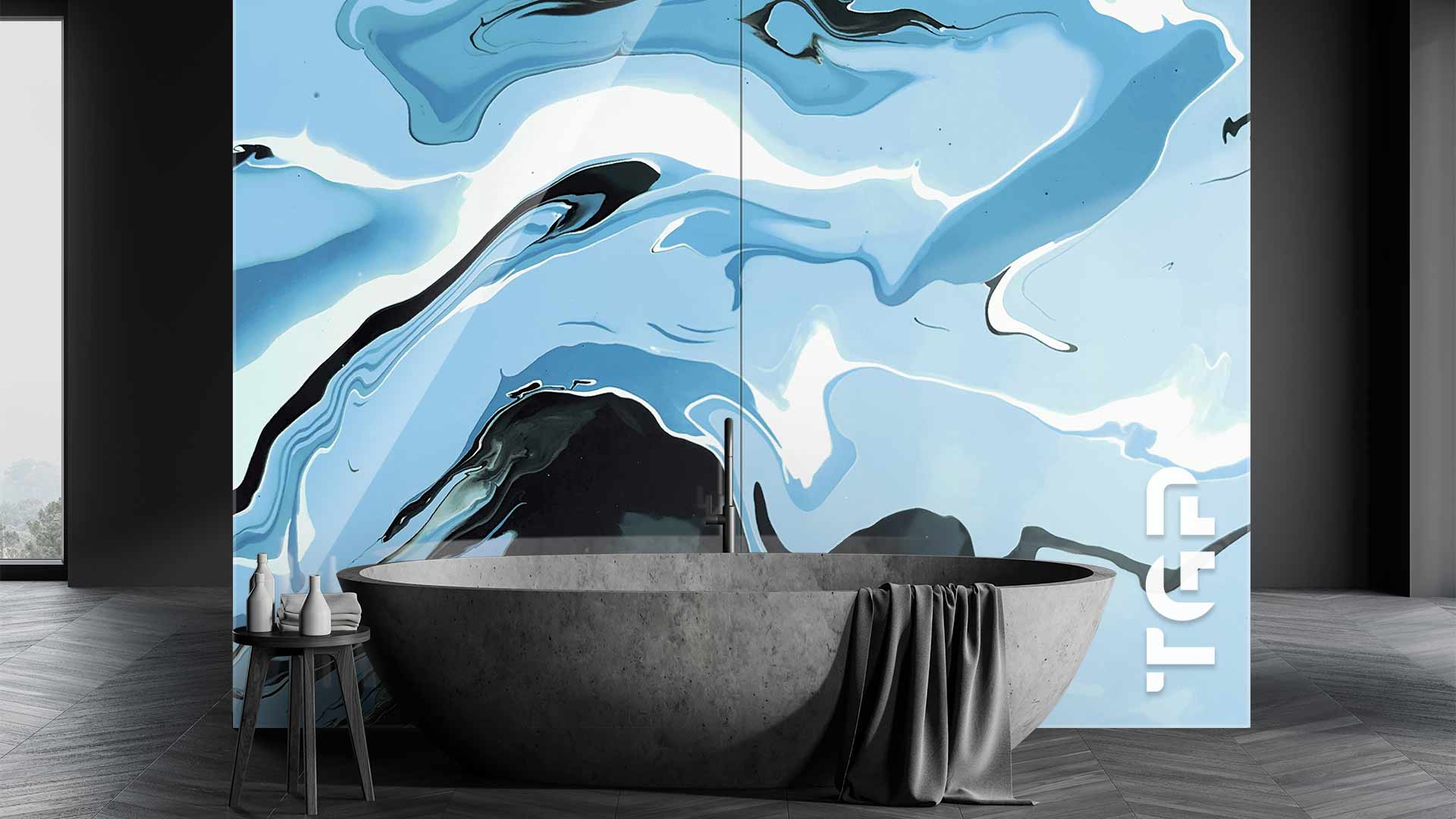 MRB006 Printed glass shower splashback