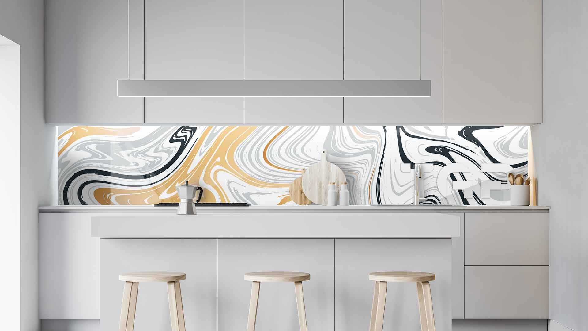 MRB008 kitchen printed glass countertop